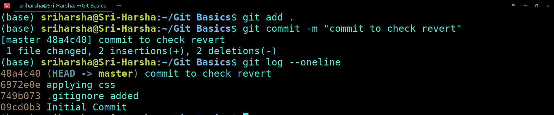 GIT CHECK REVERT