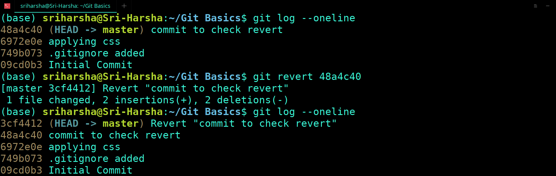 GIT  REVERT