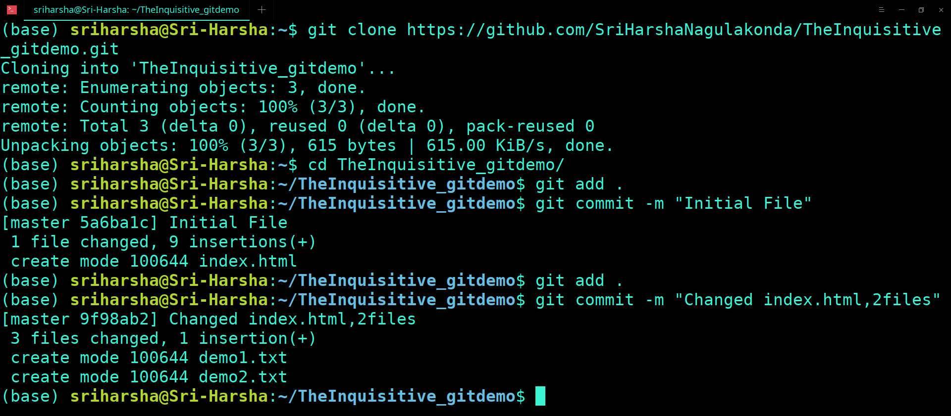 GIT COMMIT BY COLLOBORATOR 1