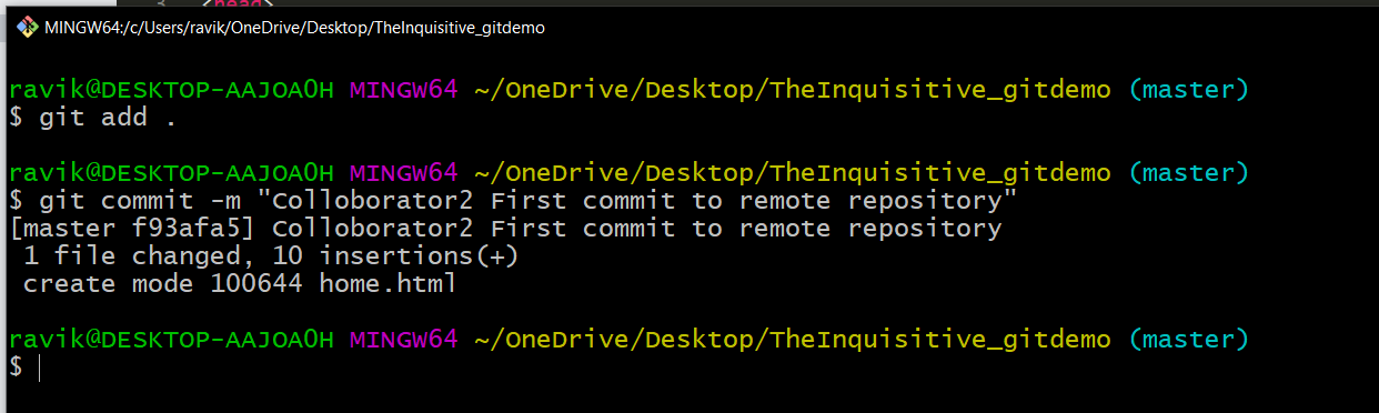 GIT COMMIT BY COLLOBORATOR 2